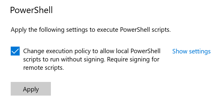 PowerShell setting